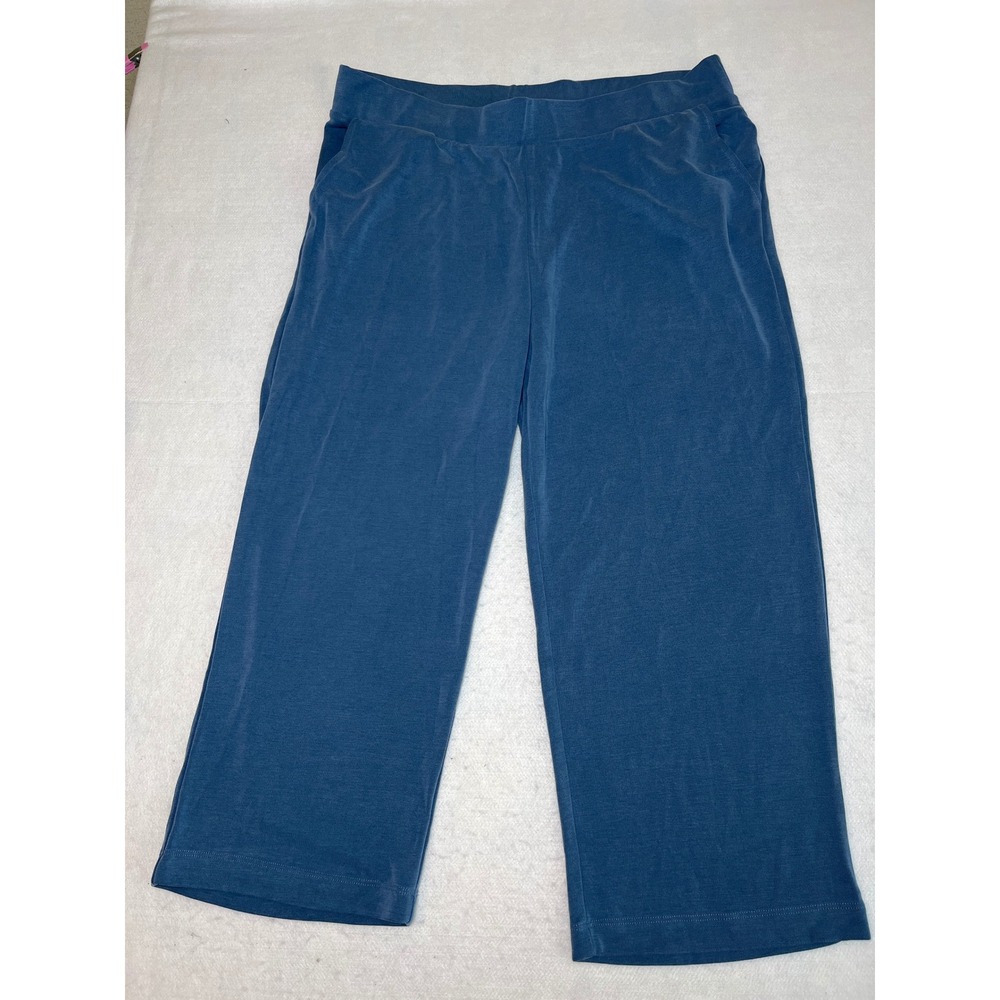 Chicos Weekends Blue Modal Blend Cropped Pants Size 3 XL NWT Minimalist & Relax